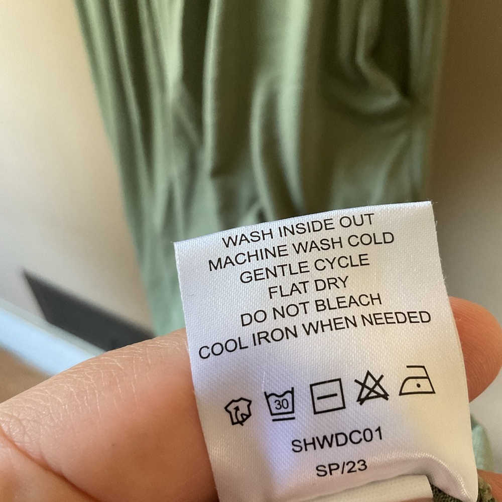 Quince Tencel Jersey Ruched Waist Dress Sage Green Size Small - Picture 7 of 11